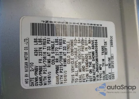 2010 Nissan Rogue S/S Krom Edition/Sl z USA, uszkodzony, nr VIN JN8AS5MV8A6609664